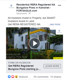 Residential NA Plot Forisaqua.com FB Ads pay per click management services in pune - Forisaqua Facebook ads 1 214x260 - Pay Per Click Management Services in Pune